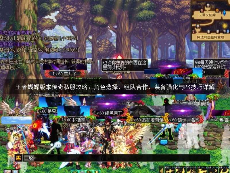 王者蝴蝶版本传奇私服攻略：角色选择、组队合作、装备强化与PK技巧详解